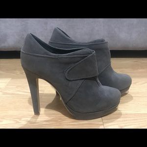 Grey high heel booties